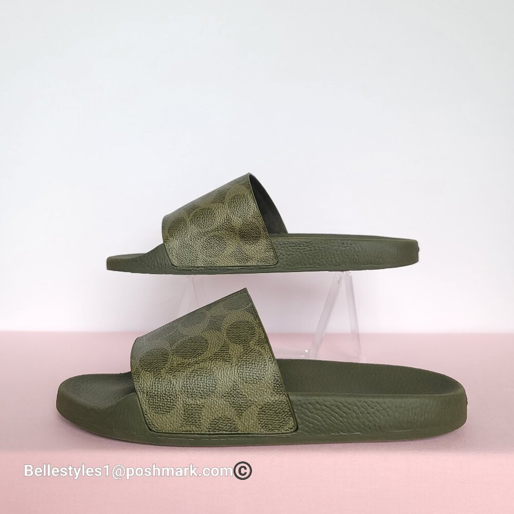 COACH Udele Sport Slide In Signature Canvas - Women's Size 8B- Olive Color ⭐ - Picture 10 of 16